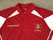 Army Rugby Shirt Top Red L
