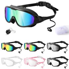 Anti Fog Swimming Goggles Adults Waterproof Large Frame Swim Diving Eyewear
