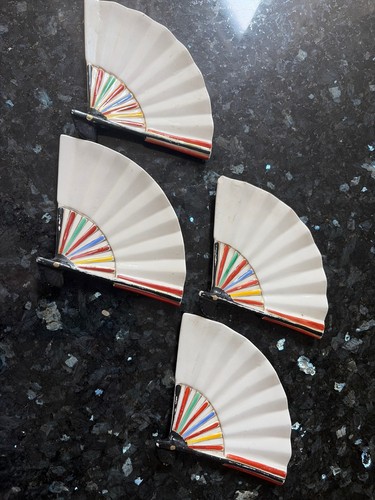Art deco ceramic fan - deco, ornament