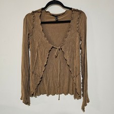 Small Brown Tie Front Cardigan