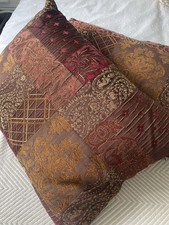 2 Marks Spencer Luxury Patchwork Jacquard Autumnal Feather Filled Cushions X 2