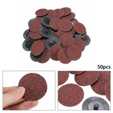 50Pcs 36 Grit Type Sanding Discs Pad 2" 50mm Abrasive Sandpaper Roll Lock Kit