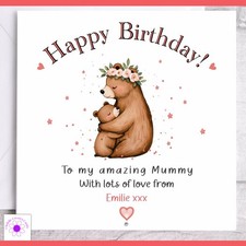 Personalised Birthday Card Mummy, Mum, Grandma, Nanna,  Nan, Great Grandma