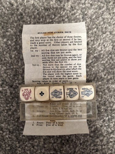 Vintage poker dice with box - vintage,