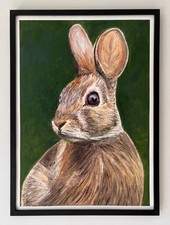 Original Oil Painting Rabbit