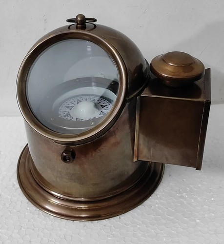 Nautical gimbal compass brass - nautical,