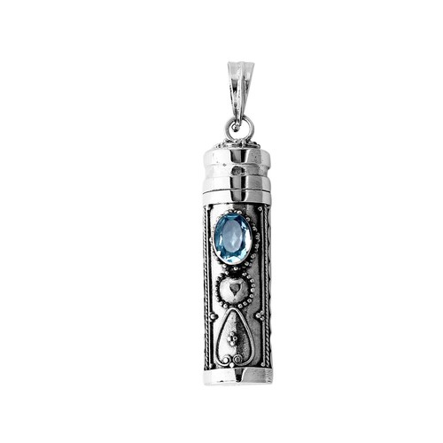Blue topaz prayer box pill - topaz,