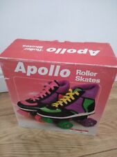 Vintage Apollo Roller Disco Skates Size 1 Purple Green Kids Boots Shoes 1990s