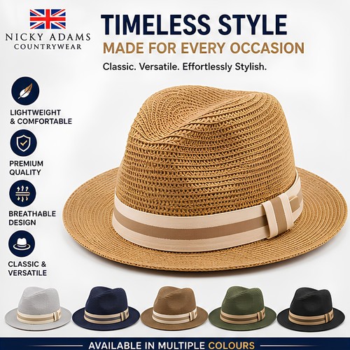 Mens panama sun hat wide - panama,