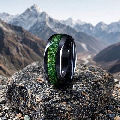 Simulated jade emerald ring - simulated,