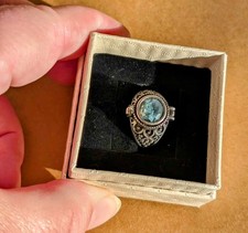 Green Moss Agate Ring Adjustable Size (Silver?)