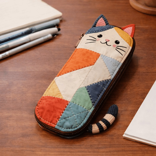 Cat pencil case cartoon - case, pen