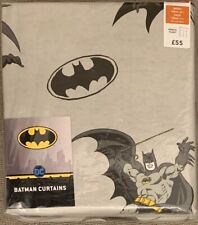 Dunelm Batman Grey Thermal Blackout Pencil Pleat Curtains 66" x 72" (W x L) Pair