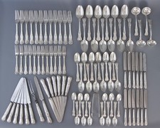 An Early Victorian 12 Place Silver Kings Pattern Canteen by George Adams