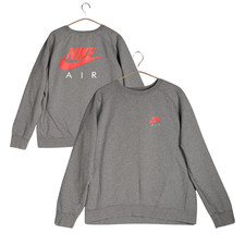 Nike Sweatshirt Mens Large Grey Nike Air Swoosh Rear Logo Crew Neck Sportswear