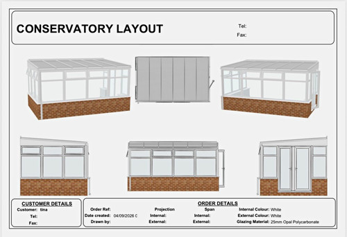 White lean conservatory - lean-to,
