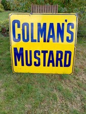 Large Original Colmans Mustard enamelled metal advertising sign