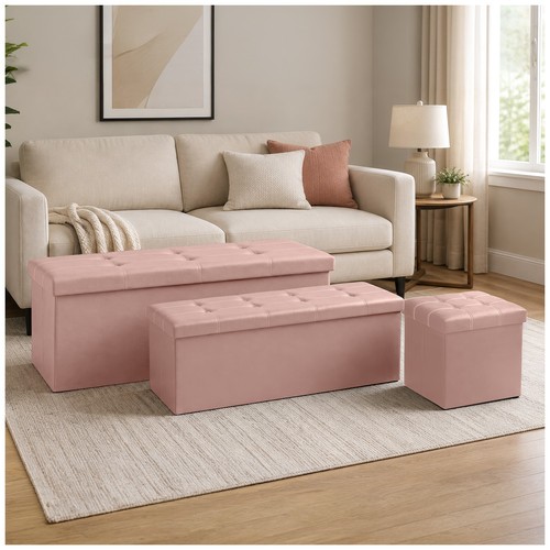 Faux leather ottoman storage - faux,