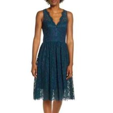 Eliza J Lace Fit & Flare Dress
