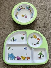 Martin Gulliver Melamine Ware Divider Plate/Tray and  Bowl (2 Piece)