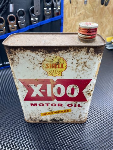 Shell x100 100 motor oil - x-100, tin