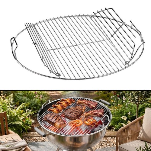 Hinged round grill grate - hinged,