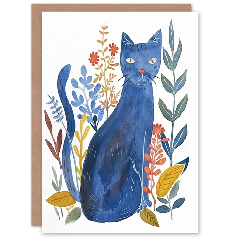 Greeting card russian blue cat - greeting,