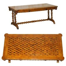 SUBLIME ANTIQUE 19TH CENTURY SPECIMEN GEOMETRIC SAMPLE WOOD INLAID COFFEE TABLE