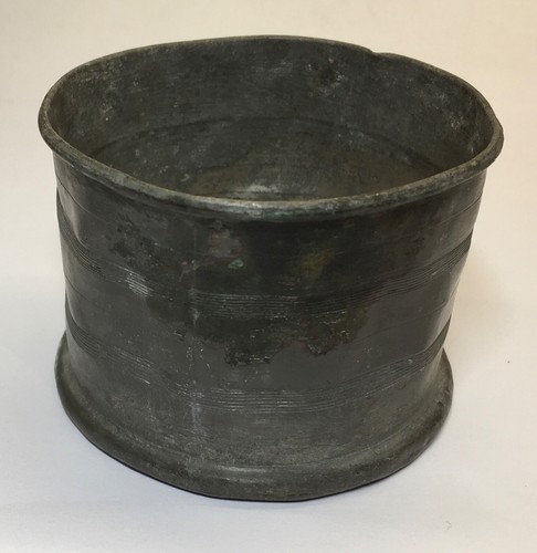 Antique pewter round cup - antique,