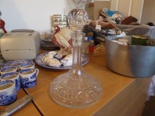 Large glass ships decanter