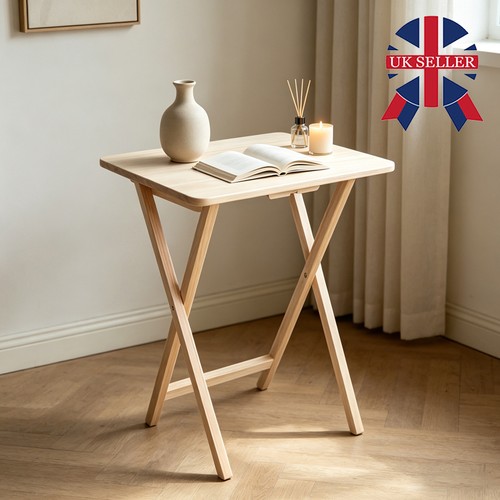 Wooden folding side table - side,