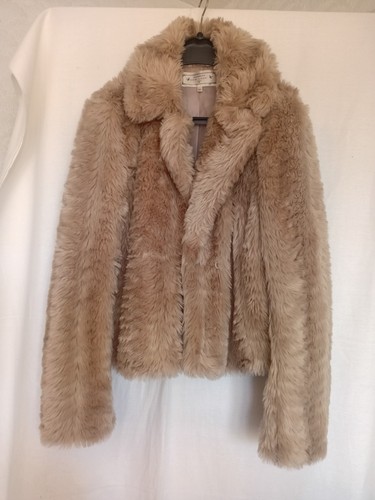 Womens beige faux fur - fur, short