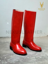Red knee high leather - red,