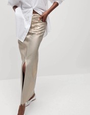 M&S Gold Metallic Coated Denim