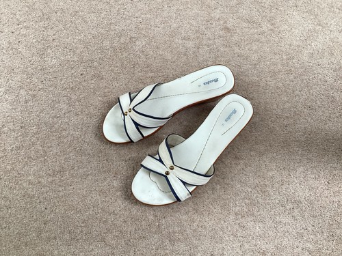 Blue and white bata sandals - and,