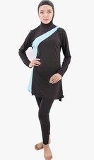 Women's MUSULY 2 piece burkini full body cover swimsuit + veil size XL 14 Modest