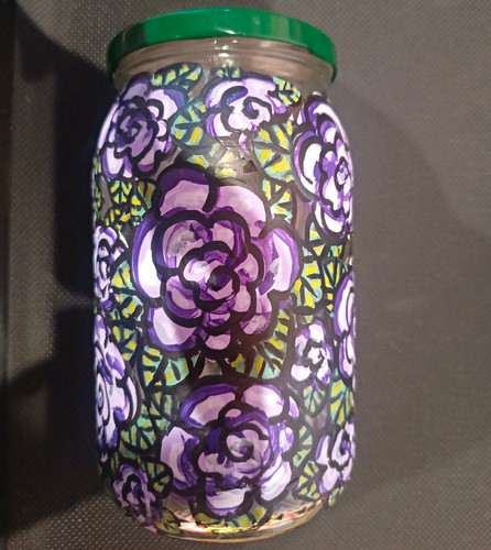 Hand painted decorative - hand, glass