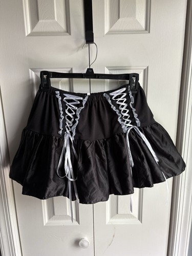 French maid style black satin - french,