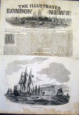 Original Old Antique Print