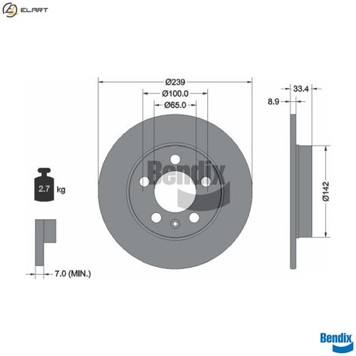 Brake disc bds1668 - 2x, for