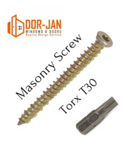 100x Concrete Masonry Screws Window Door Frame Fixing Wood Brick Stone UPVC T30