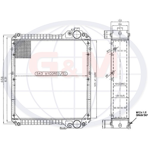 Radiator for case tractor - radiator,