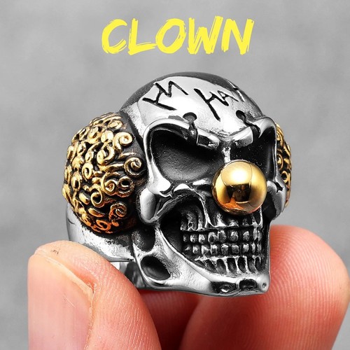 Stainless steel skull ring - steel,