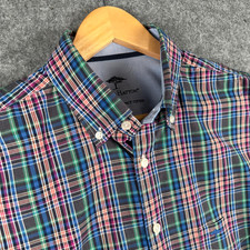 Fynch-Hatton Shirt Mens Large Multicolour Check Long Sleeve Button Down Casual