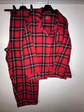 Ladies Red Check Brushed Cotton Pyjamas Size XL 18-20