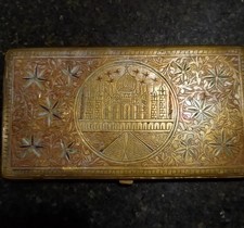 Vintage White Metal Engraved Indian Cigarette Case