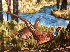 Vintage Large 180cm Velvet  Woodlands  Scene Wall Hanging Tapestry Sofa Spread