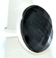 Solitaire HEMATITE Quartz Doublet RING Sterling Silver Rings Sizes O, 7 to Z,12