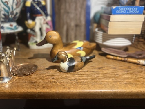 Wooden ducks carved - ducks, hand