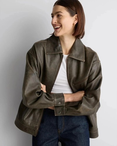 New women leather - new, black
